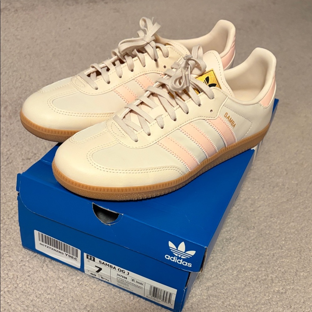 Adidas Samba OG Beige and Pink Sneakers